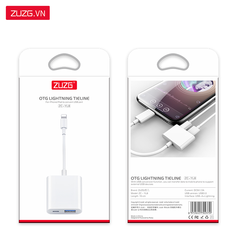 Jack chuyển dữ liệu Type C + USB ZUZG YL8