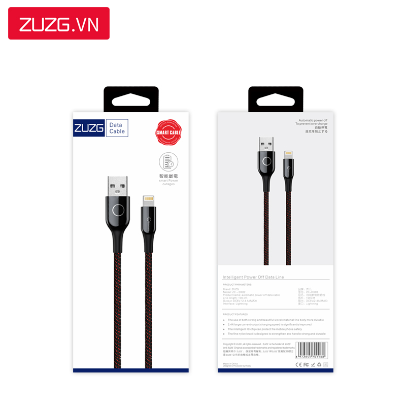 Cáp sạc dù tự ngắt iPhone ZUZG DX02