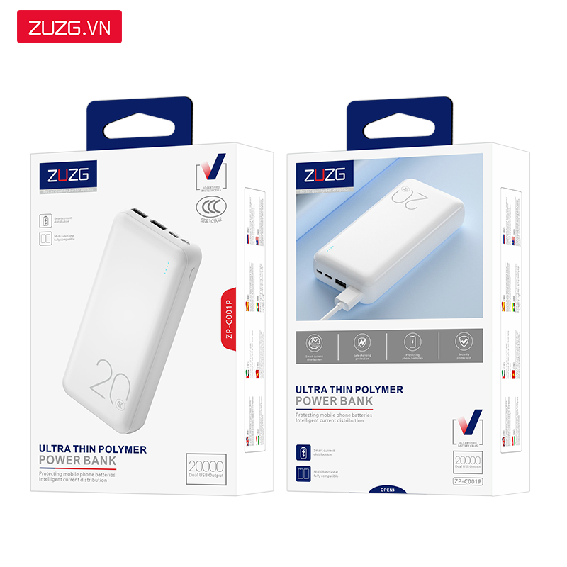 Sạc dự phòng 20000mAh ZUZG C001P
