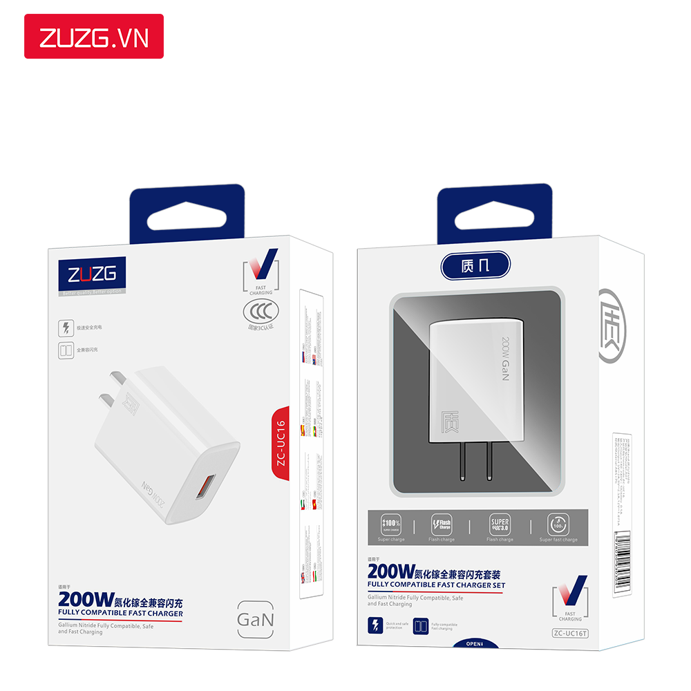 Củ sạc GaN 200W USB ZUZG - UC16