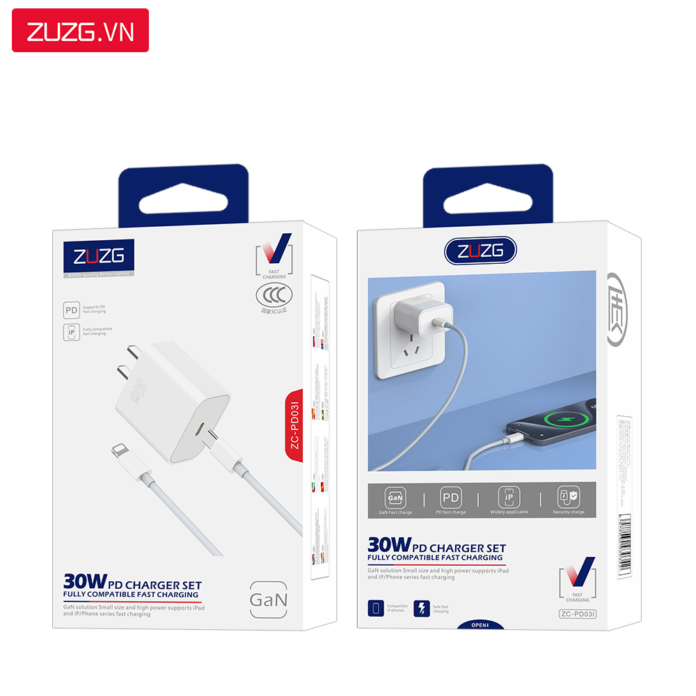 Bộ sạc nhanh 30W C-L ZUZG - PD03i