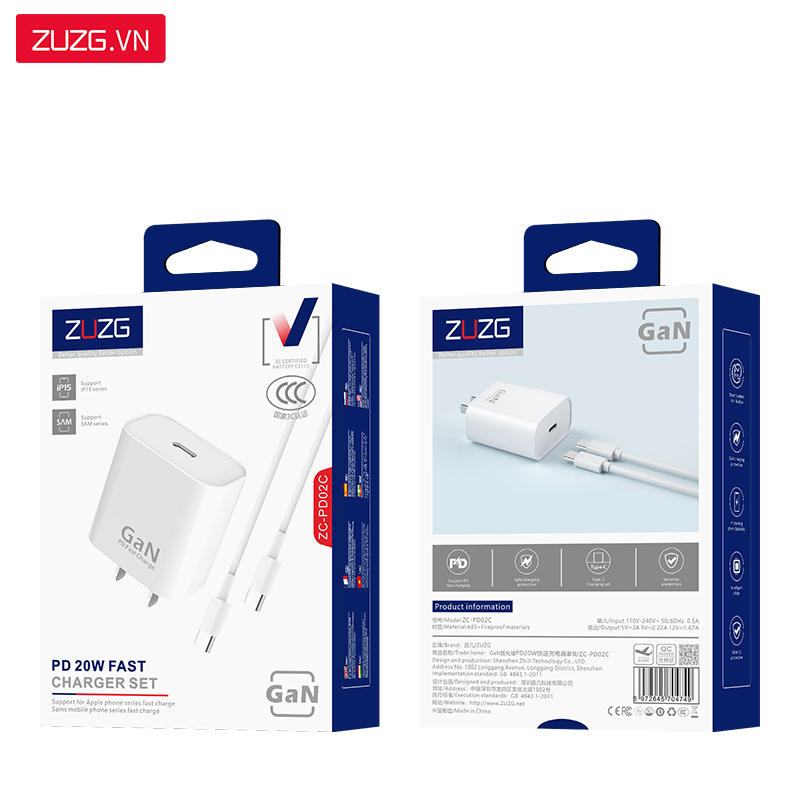 Bộ GaN sạc nhanh 20W C-C PD02C