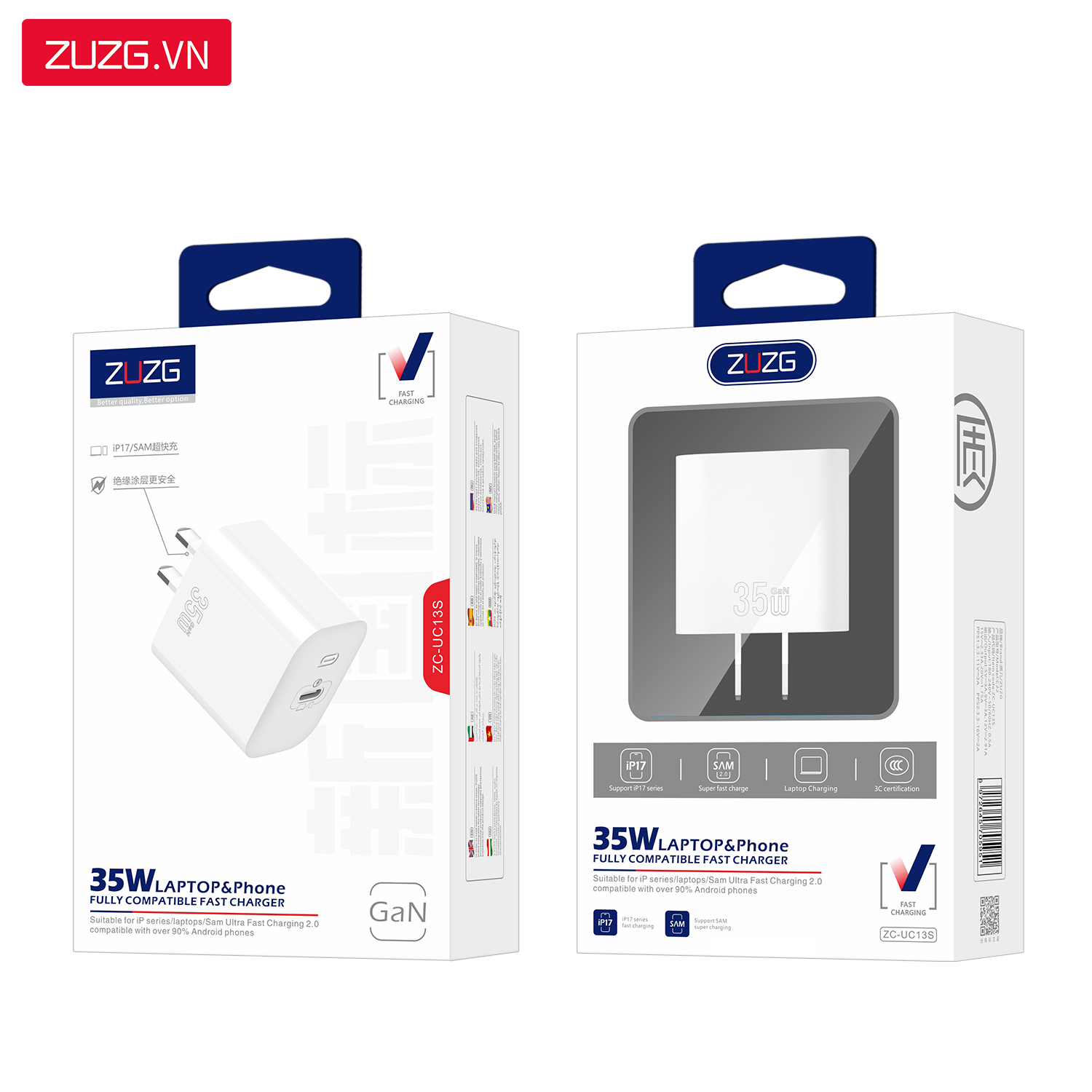Củ GaN sạc nhanh 35W ZUZG - UC13S
